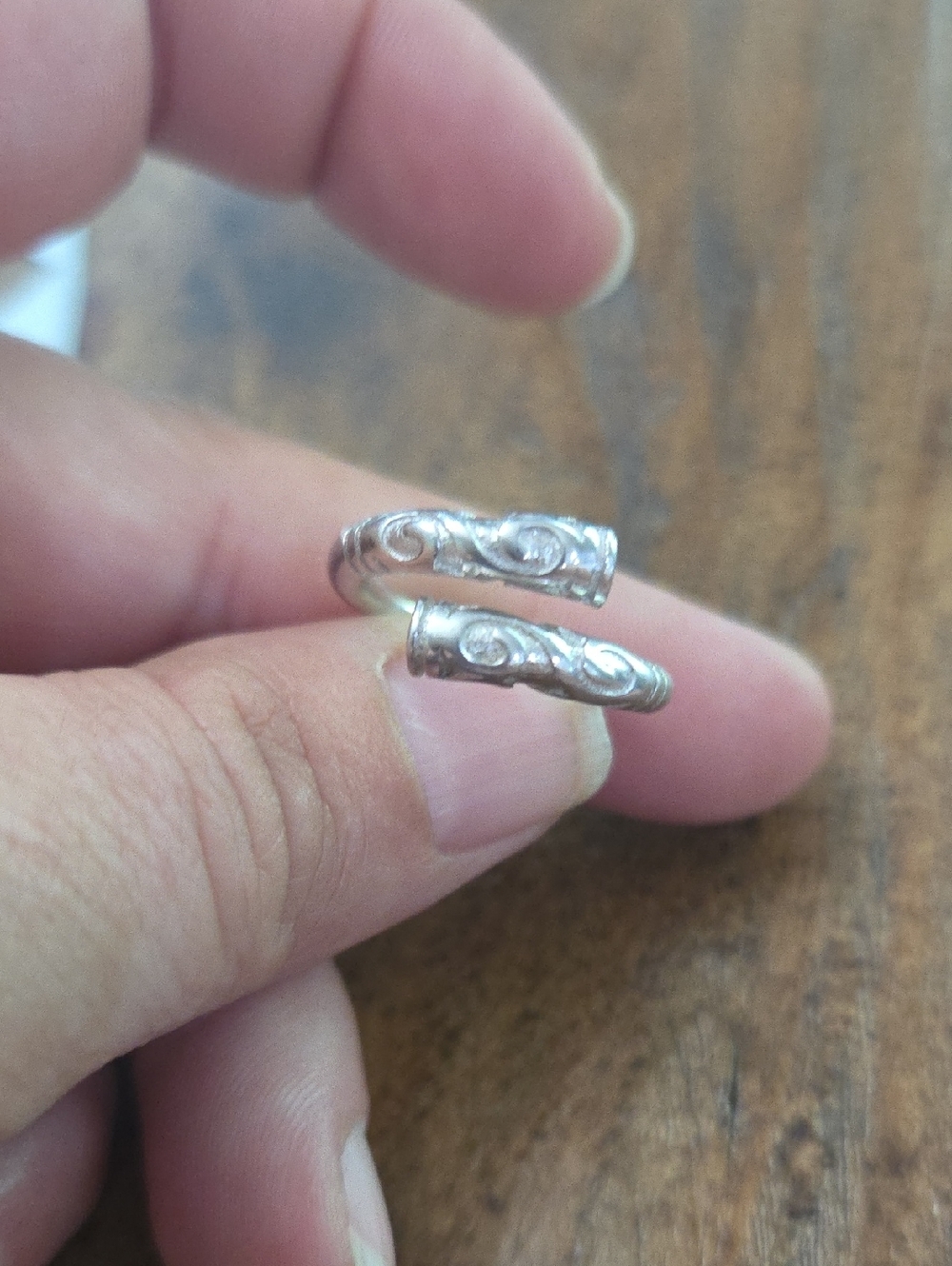 Sterling Silver Scroll Open Band Ring